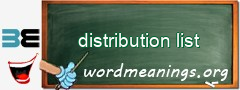 WordMeaning blackboard for distribution list